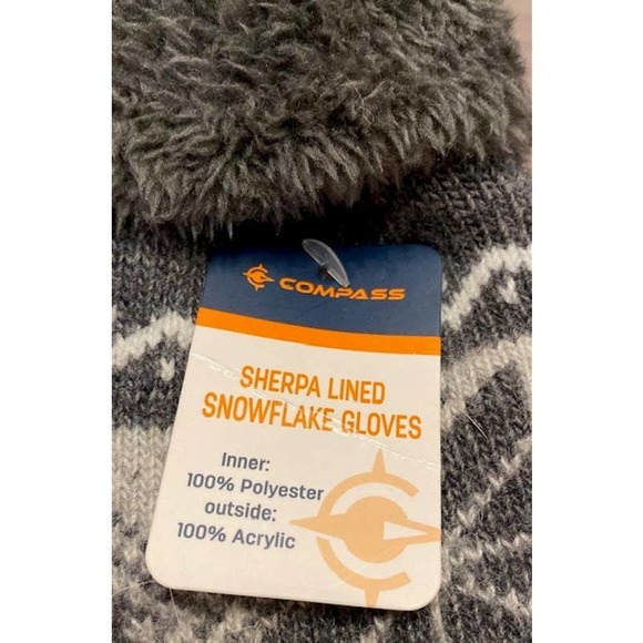 Women's Compass Sherpa Lined Snowflake Gloves - Picture 3 of 4